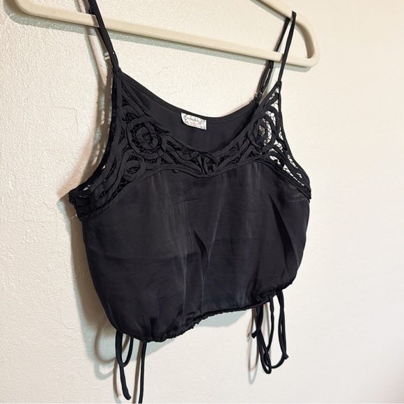 Free People Black Ruched Cut Out Camisole - Picture 1 of 8